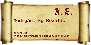 Mednyánszky Rozália névjegykártya